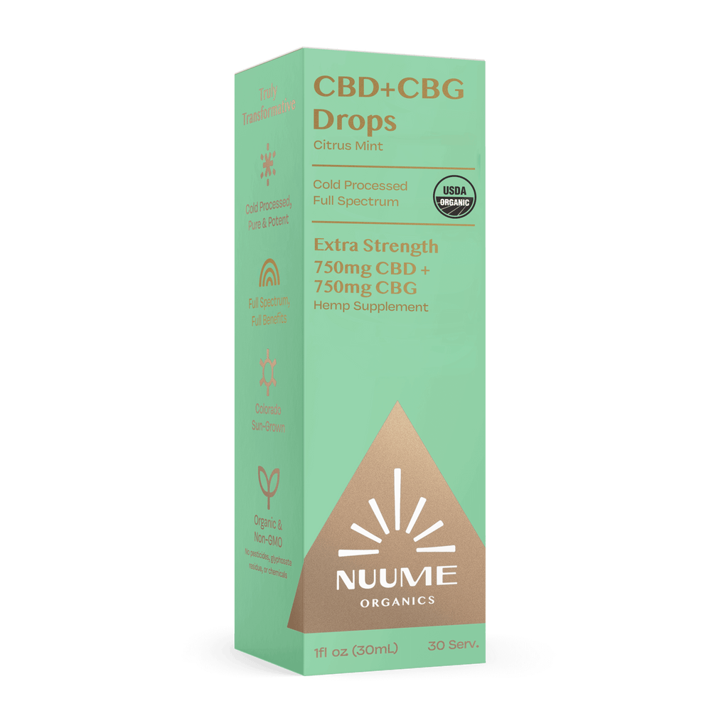 Organic CBD: Organic CBG+CBD Drops Citrus Mint - Extra Strength 750mg+750mg by NuuMe Organics