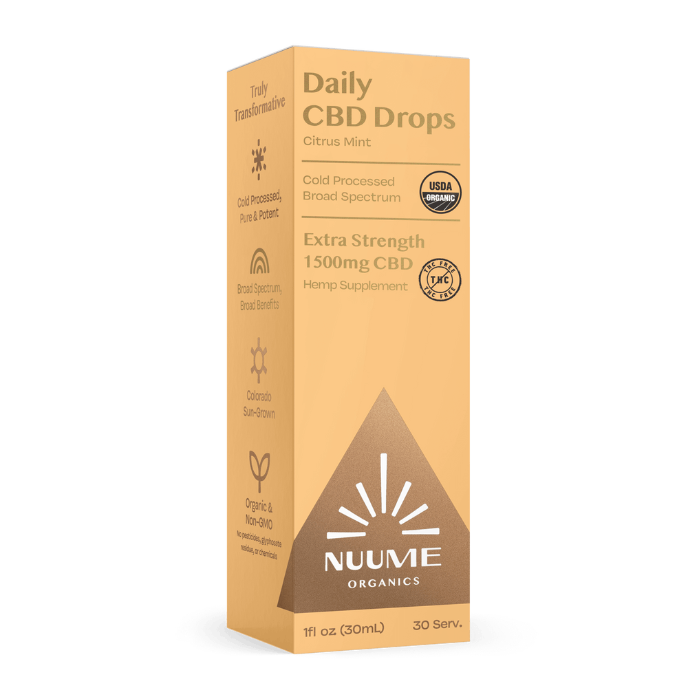 Organic CBD: CBD THC-Free Drops Citrus Mint - Extra Strength 1500mg - Broad Spectrum by NuuMe Organics