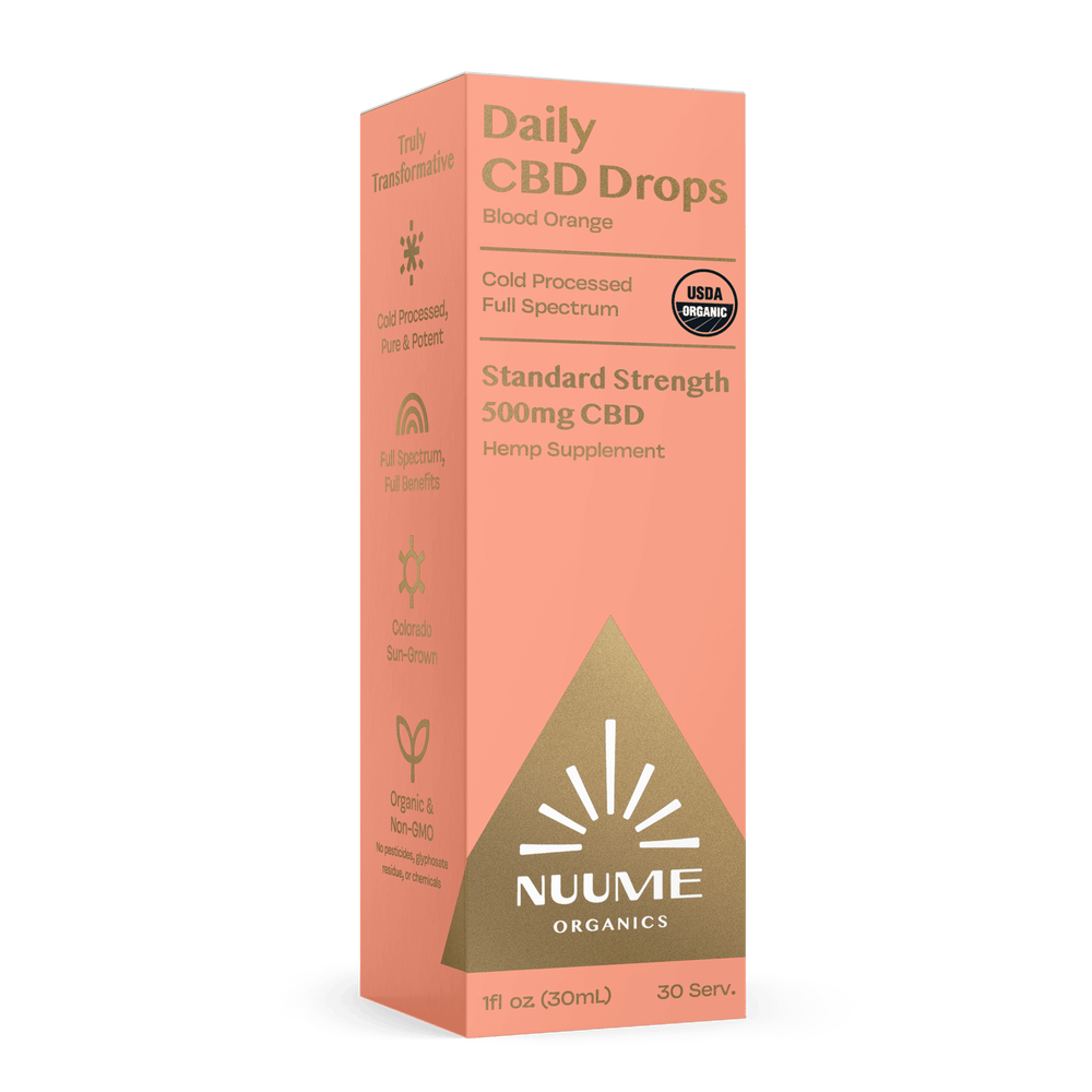 Organic CBD: Organic Daily CBD Drops - Blood Orange 500mg Full Spectrum by NuuMe Organics