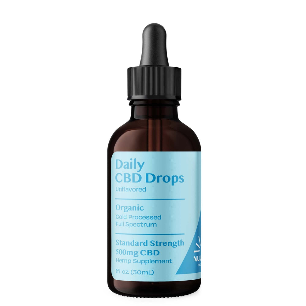 Organic CBD: Organic Daily CBD Drops - Unflavored 500mg Full Spectrum by NuuMe Organics